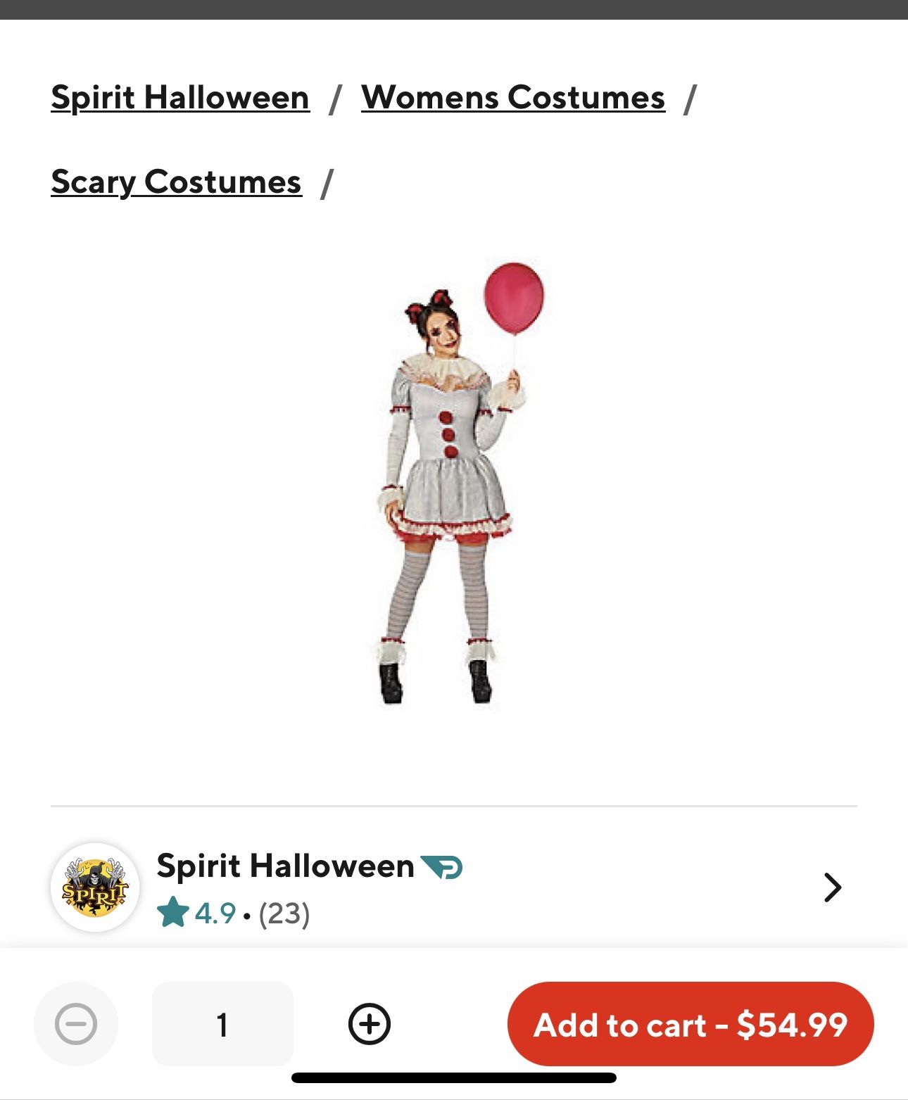 Pennywise Women’s Costume