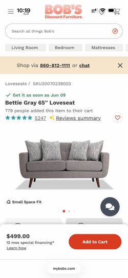 Bettie Gray 65” Mid-Century Modern Loveseat – Excellent Condition – Matching Sofa Available!