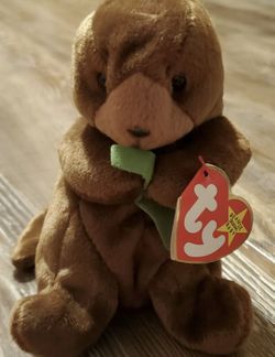 Seaweed Beanie Baby- TY Seaweed the Otter - Rare tag errors!! Vintage 1995/1996