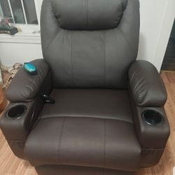 Dark brown   Lift chair and massager
