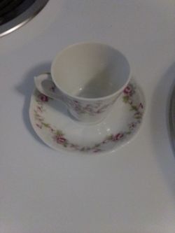 Limoges China Tea Cup And Saucer Miniature 