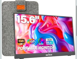 InnoView Portable Monitor 15.6" 1080P for Laptop with Protective Sleeve, Built-in 90° Adjustable Stand USB C HDMI Ultra-Slim Portable Laptop