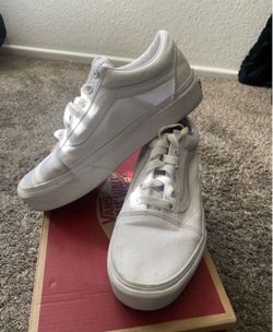 Size 7.5 women platform white vans