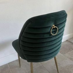Velvet Green Chairs (Set Of 2)