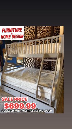 T/f bunkbed with mattresses included