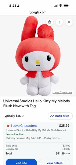 Universal Studios Hello Kitty My Melody Plush
