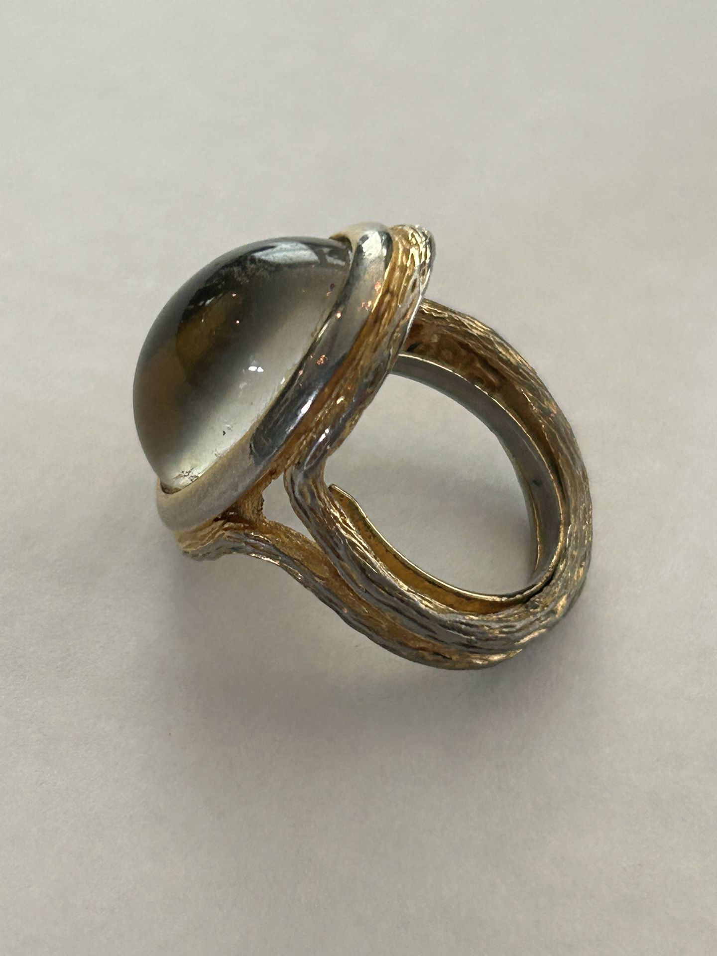 Vintage Moonstone/charcoal Stone Ring 
