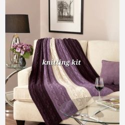 NEW Mary Maxim Zig Zag Throw Knitting Kit