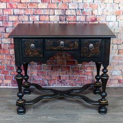 Black 3 Drawer Chinoiserie Table by Drexel Heritage - Delivery Available