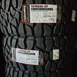 (4) 35x12.50r17 Roadtrack M/T Tires 35 12.5 17 Inch MT 10-ply LT E Rated 