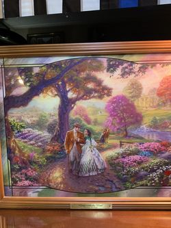 BRADFORD EXCHANGE KINKADE "GONE WITH THE WIND" ILLUMINATING STAINED GLASS