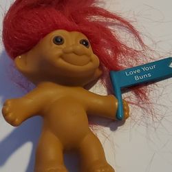 3" Vintage Russ Love Your Buns Naked Little Troll Doll