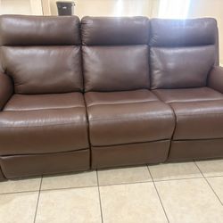 Brown Reclining Sofa – 1 Year Old – $340
