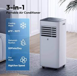 10,000 BTU Portable Air Conditioner, Portable Air Conditioner with Remote Control for Room up to 450