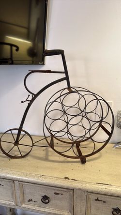 Vintage Bicycle Wine Rack Metal Decor