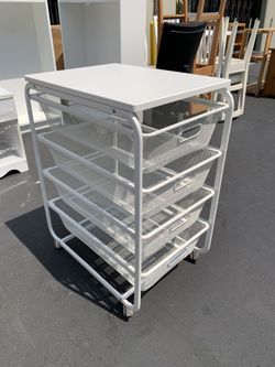 IKEA Algot Frame w/4 Baskets, Wheels & White Top Shelf Very