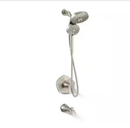 KOHLER Sundae Single Handle 1-Spray Tub and Shower Faucet 1.75 GPM in Vibrant Brushed Nickel (Valve Included)