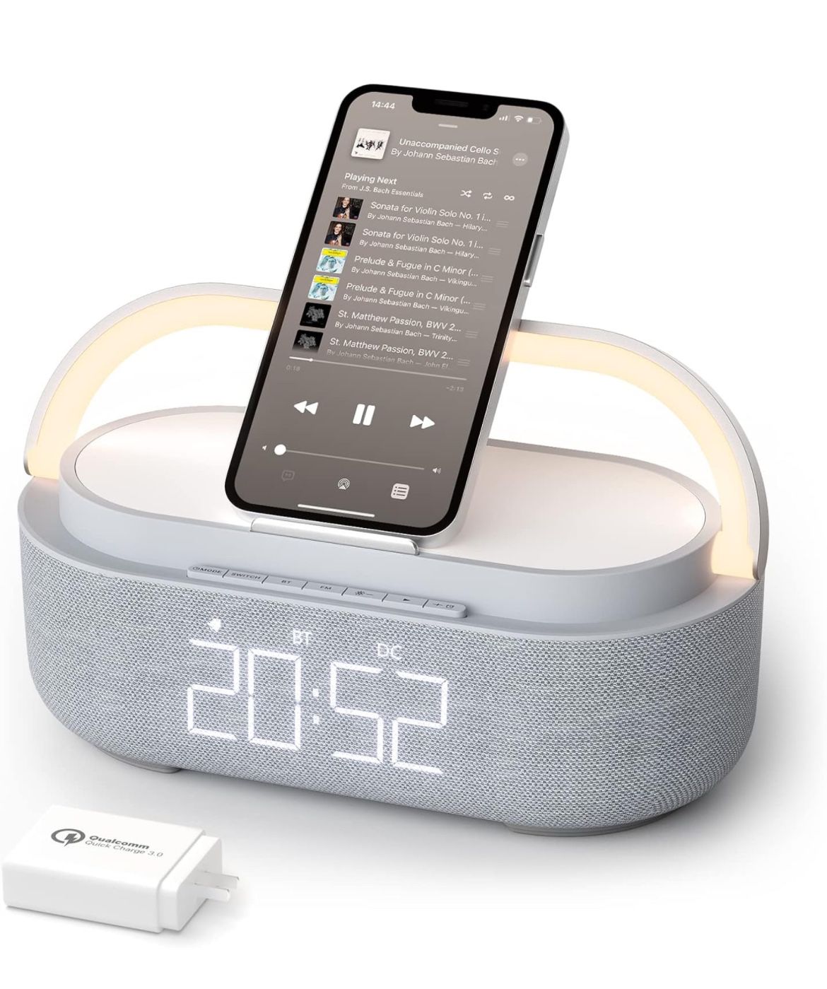 COLSUR 【2024 Newest Gift Alarm Clock Radio with Wireless Charger,