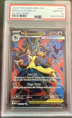 PSA 10 Mega Lucario ex Ultra Rare Pokémon Card