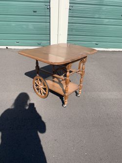 100-Year-Old Rolling Table With Folding Arms