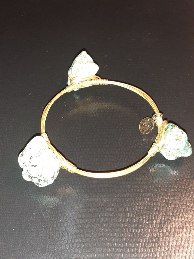 Metal and stone bracelets