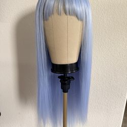 Pastel Blue Synthetic Wig