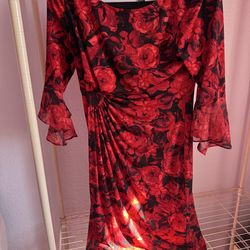 Red floral size 6 dress