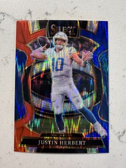 2024 Panini Select - Concourse Justin Herbert #41 Red & Blue Shock Prizm