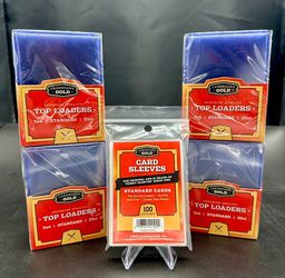 100 Top Loaders & 100 Penny Sleeves For Sports Cards - Football Baseball Basketball / TCG Trading Card Games / Pokemon Cards / MTG Magic The Gathering