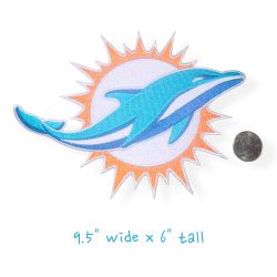 Large Miami Dolphins Logo Iron On Patch 