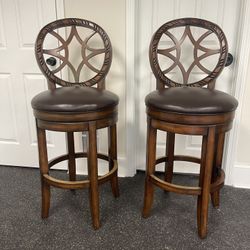 Wooden, Swivel Bar Stools