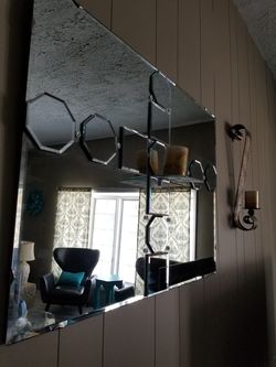 Handmade by me mirror candle holder