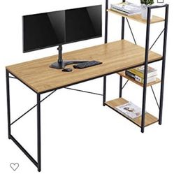 Brand New. Writing Desk With Shelf Tower. Light Walnut Finish. Sealed In Box