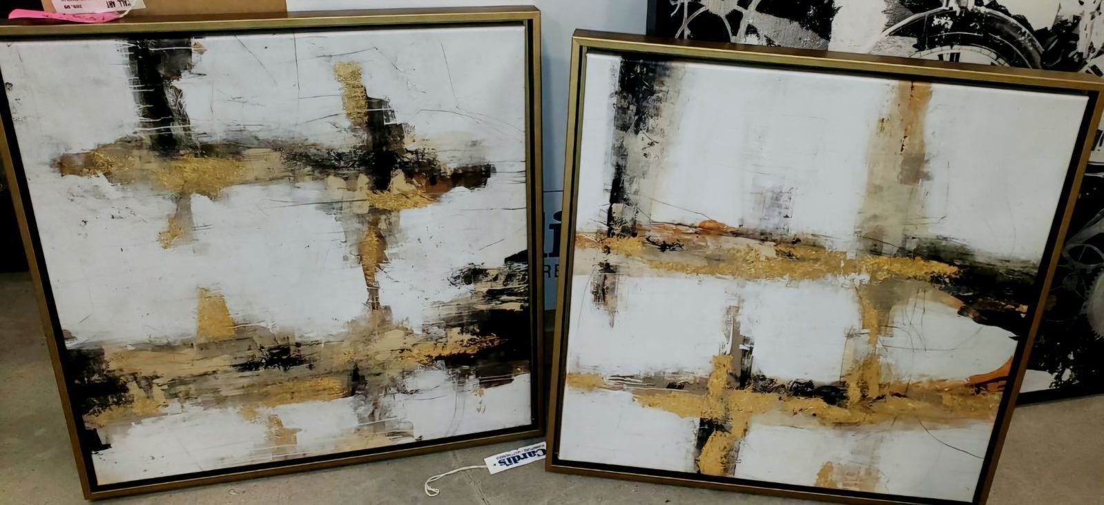 Brand New Black gold abstract wall art