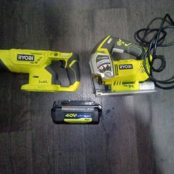 Ryobi Cordless Reciprocating Saw (Tool Only), 6.1 Amp Jigsaw, 40v Ion Lithium Battery For $50