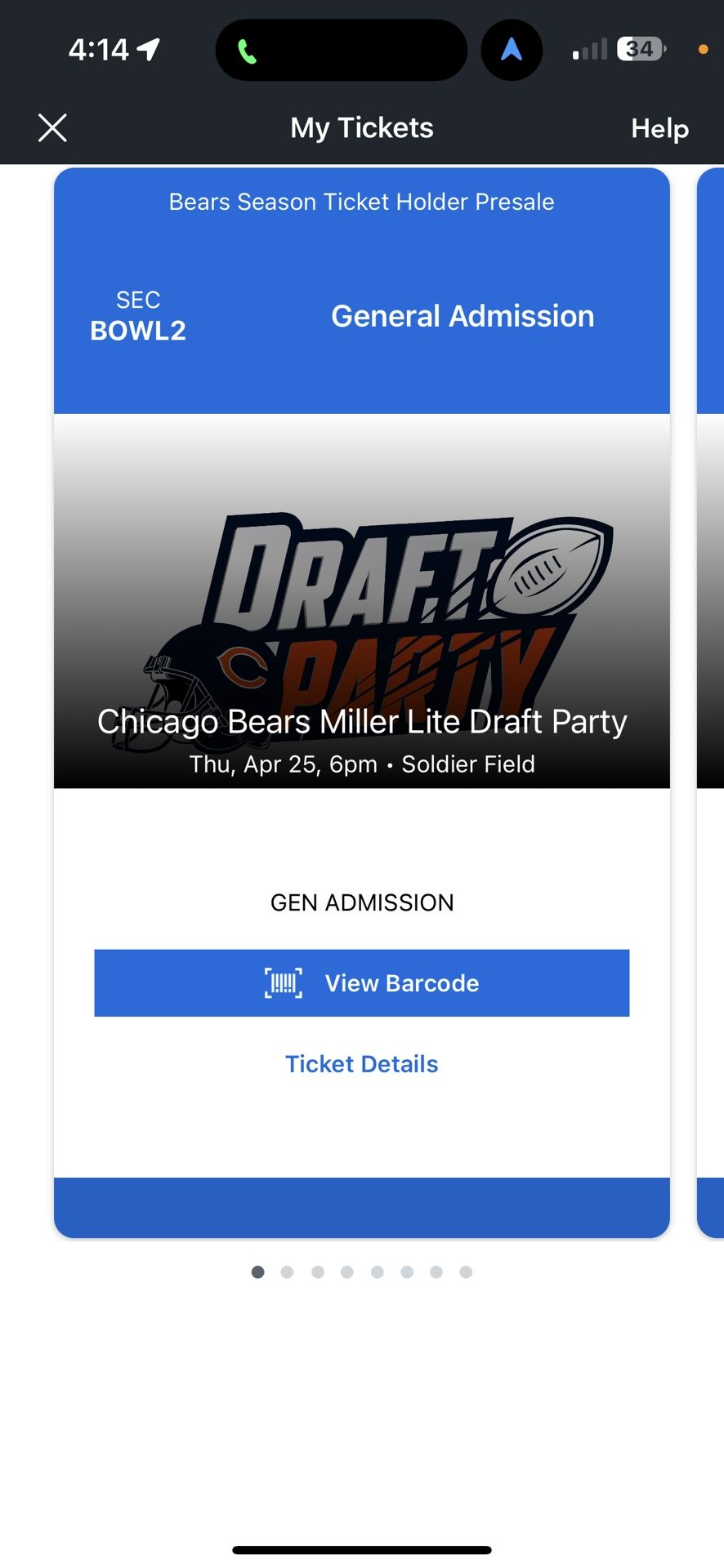 Bears Draft Party Tickets