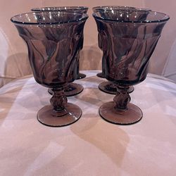 Fostoria Jamestown Amethyst Iced Tea Glasses 6” Set Of (6) 
