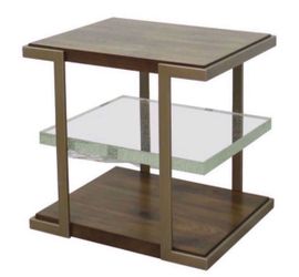3-Tier End Table with Glass Shelf