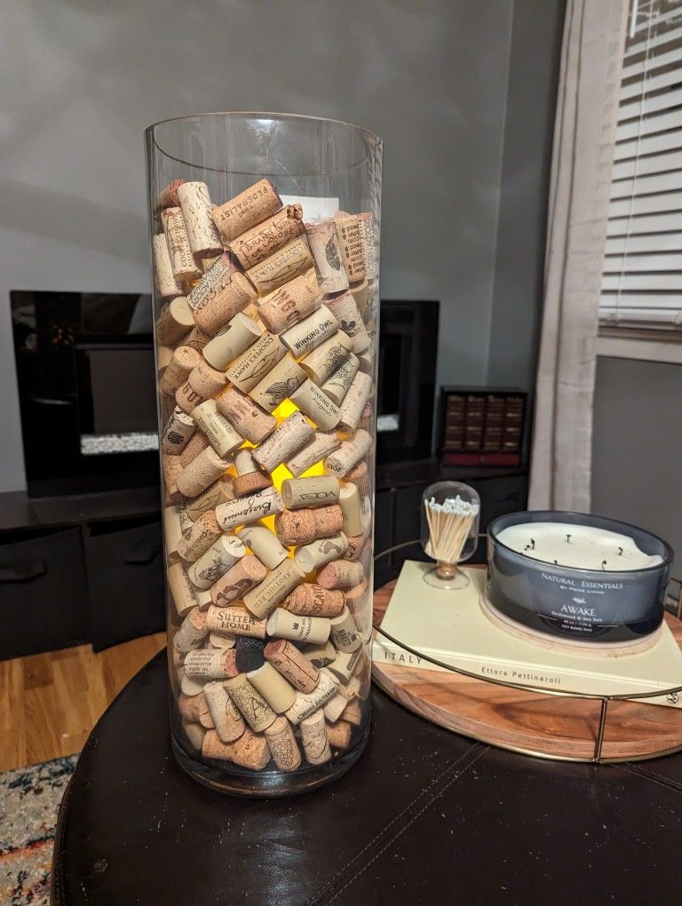 Large Candle With Corks Unique
