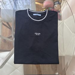 Prada Milano Logo Cotton T-Shirt Black | Authentic | Made in Italy
