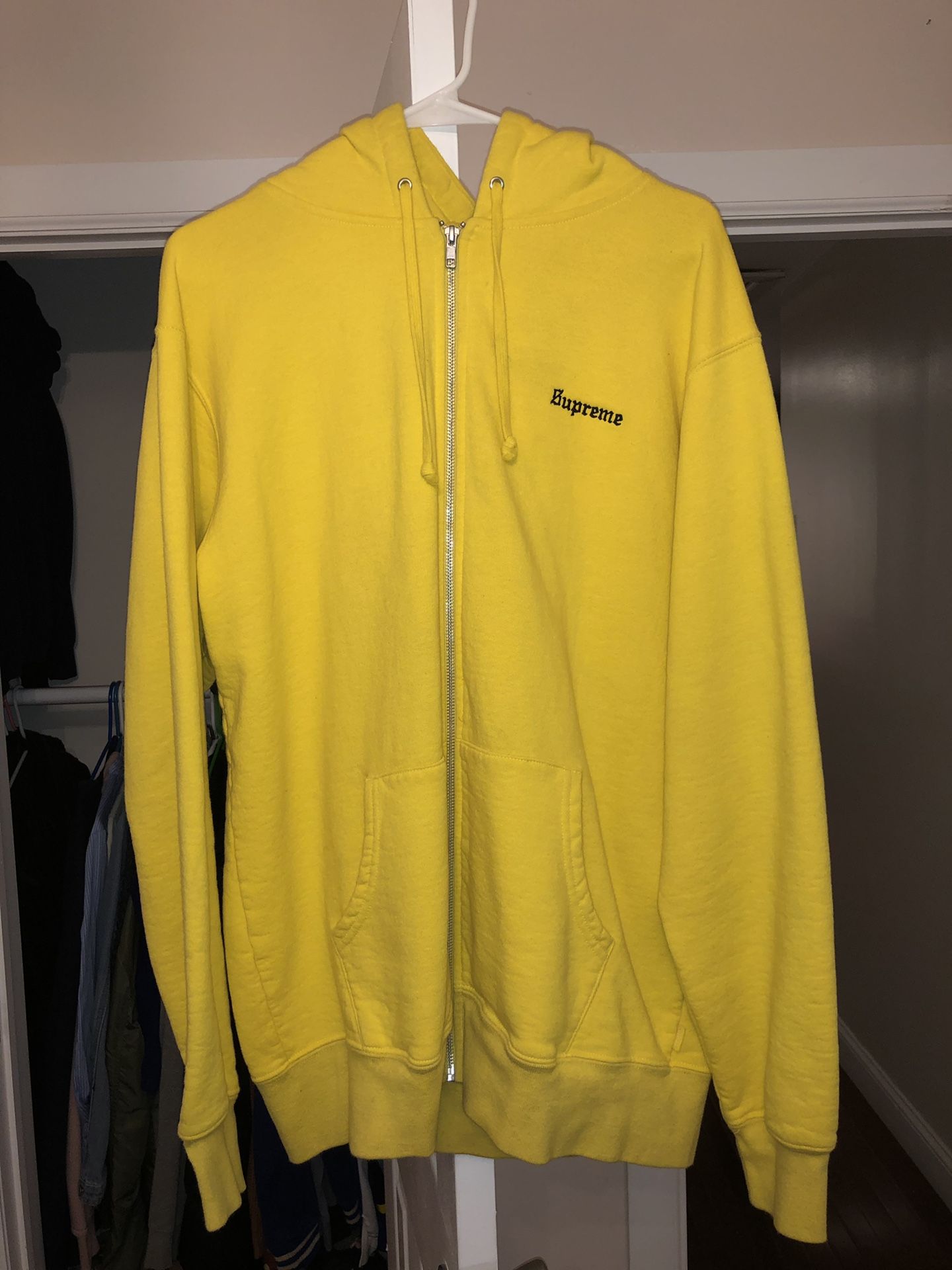 Yellow Supreme 666 Zip Up Hoodie