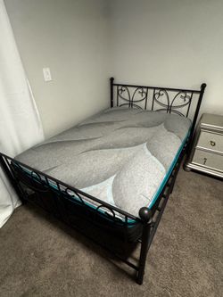 Full size girls bed frame and mattress