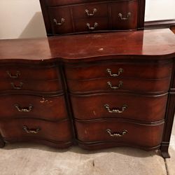 Antique Solid Redwood Table Rock Furniture Co. Bedroom Set