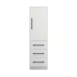 Damaged in the Back Assembled New Victoria 19.7 in. W x 19.5 in. D x 71 in. H White Plywood Freestanding Linen Cabinet
