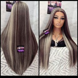 Human Hair Blended Lace Front Wig 
