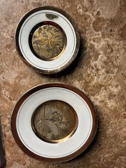 Art, of chokin Japonese 2 plate Gold and Silver 24 Kt 