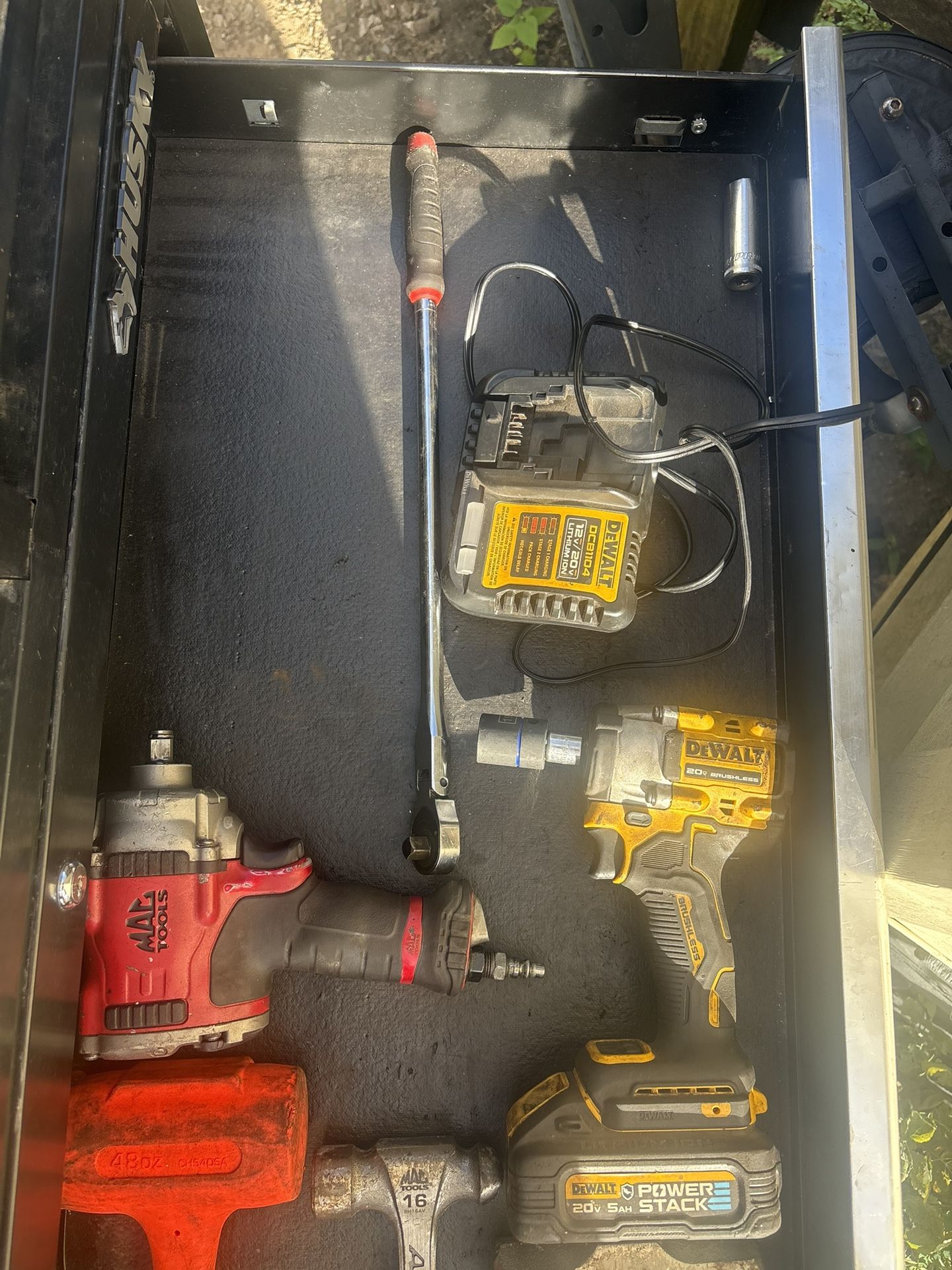 Two Stage Tool Box With Power Strip And Tools