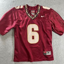 Vintage Nike Team Florida State Seminoles #6 Football Jersey Garnet Youth Size 5