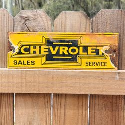 Porcelain Advertising Sign Chevrolet 12In
