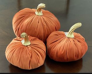 3 Pcs Velvet Pumpkins $20 new